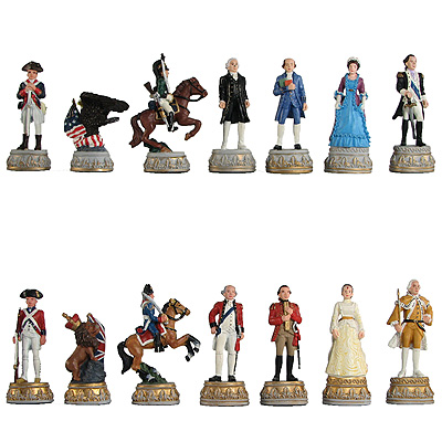 American Revolutionary War Pewter Chess Pieces