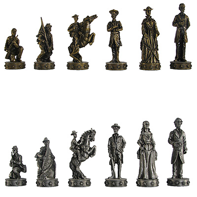 Civil War Pewter Chess Pieces