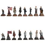 American Civil War Hand Painted Polystone Chess Pieces