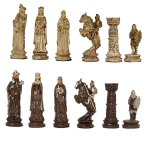 Hand Painted Medieval Polystone Chess Pieces