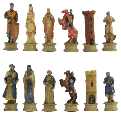 Crusaders vs. Saracens Polystone Chess Pieces
