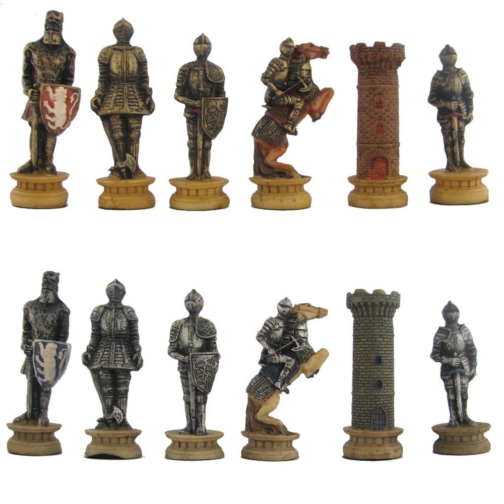 Medieval Knights Themed Polystone Chess Pieces
