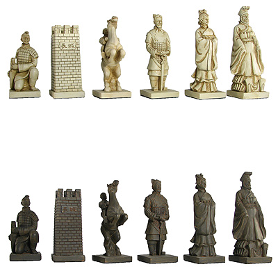 Chinese Statue Polystone Chess Pieces