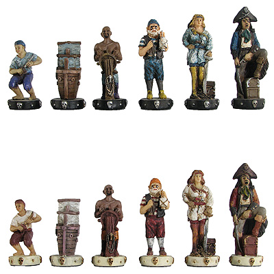 Hand Painted Small Pirates Polystone Chess Pieces