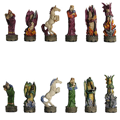 Hand Painted Fantasy Adventure Polystone Chess Pieces