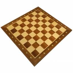 21 1/4" Mahogany & Sycamore Chess Board with 2 1/4" Squares & Notation