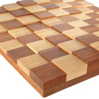 18" Deluxe Tiered Chess Board - 2 1/4" Squares