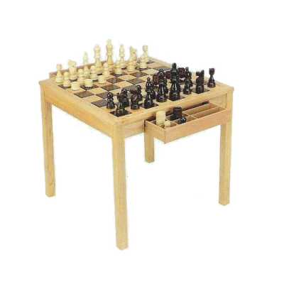 Solid Wood Chess and Checkers Table