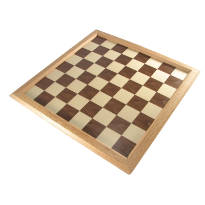 17 1/2" Folding Oak Storage Chess Board with 2" squares
