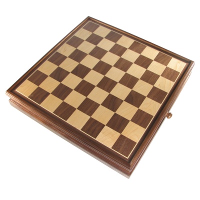 15" Walnut Storage Chess Board