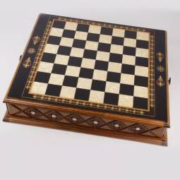 Opulent Turkish Storage Chess Board with 1 1/2" Squares