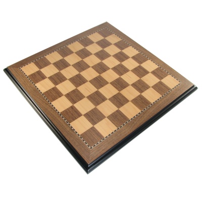 18" Mark of Westminster Presidential Chess Board - European Walnut and Maple with 1 3/4 Squares
