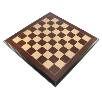 16" Mark of Westminster Presidential Chess Board - Macassar and Maple with 1 1/2 Squares