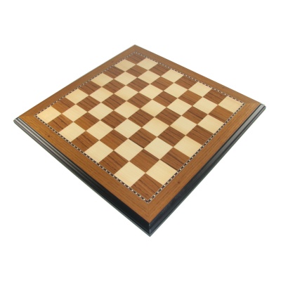 16" Mark of Westminster Presidential Chess Board - Teak and Maple with 1 1/2 Squares