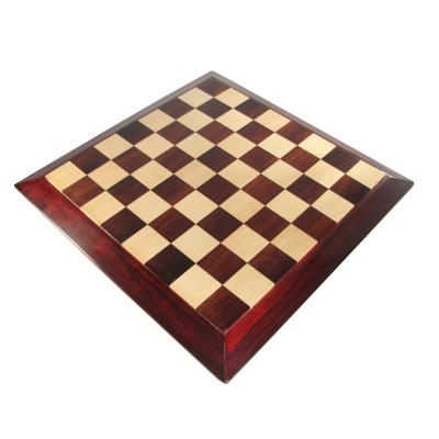 21" Tapered Deluxe Inlaid Chess Board - Crimson Rosewood with 2 1/4" Squares