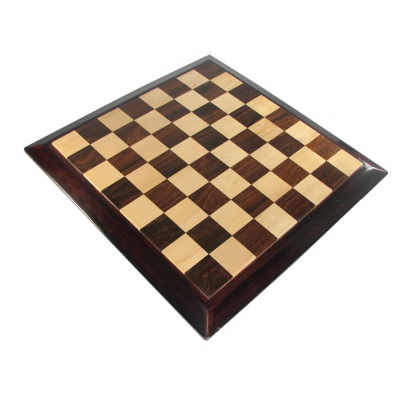 21" Tapered Deluxe Inlaid Chess Board - Cardinal Rosewood with 2 1/4" Squares