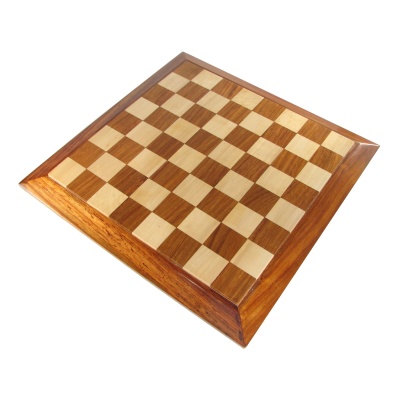 17" Tapered Deluxe Inlaid Chess Board - Honey Rosewood with 1 3/4" Squares