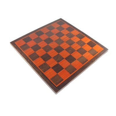 16 1/2" European Inlaid Chess Board - Padouk and Wengue with 1 3/4" Squares