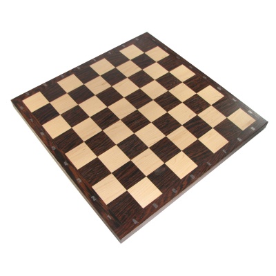 19 1/2" Large European Inlaid Chess Board w/ Notation - Wengue and Maple with 2 1/8" Squares