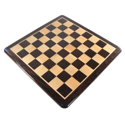 17" Rounded Inlaid Chess Board - Wengue & Maple