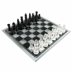 14" Glass Chess Set