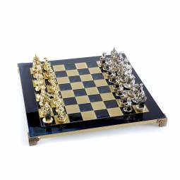 17" Medieval Knights Metal Chess Set