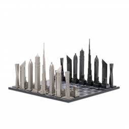 Dubai Skyline Stainless Steel Chess Set