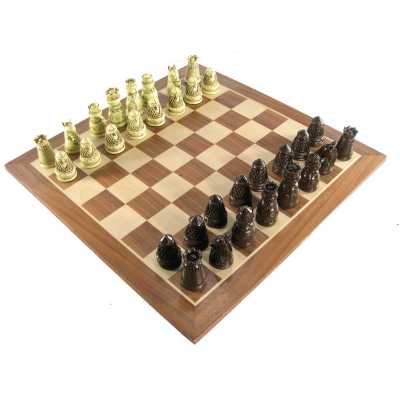 16" Polystone Medieval Chess Set