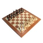 19" Mahogany and Beech Chess Set w/ Storage