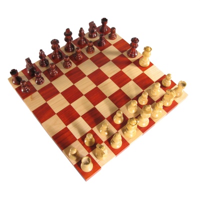 Crimson Rosewood Tournament Premier Chess Set with Solid Padouk Board