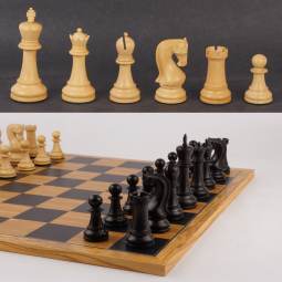 20" MoW Ebony Old World Staunton Executive Chess Set