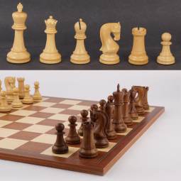 20" MoW Honey Rosewood Old World Staunton Executive Chess Set