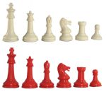 Red and White Deluxe Tournament Chess Pieces