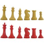 Red and Camel Elite Tournament Chess Pieces