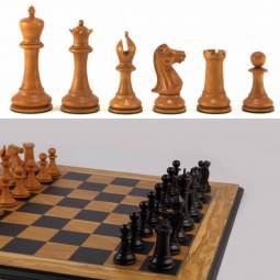 23" 1849 Jacques Reproduction Ebony Staunton Presidential Chess Set
