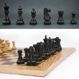 20" MoW Classics Ebonized Executive French Luxury Staunton Chess Set