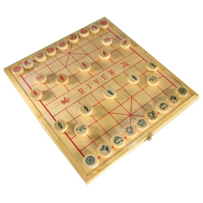 Solid Wood Folding Chinese Chess Set / Xiangqi Set