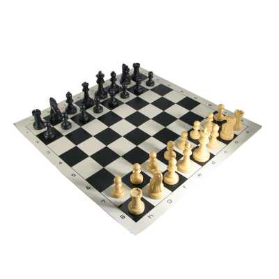 Drueke Black & Camel Combination Chess Set