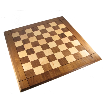 23" Walnut and Aspen Drueke Chess Board from 1986 New York Open