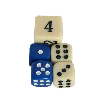 Blue and Ivory Small Backgammon Dice Set