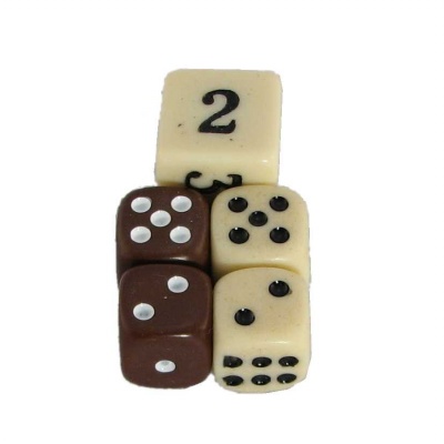 Brown and Ivory Small Backgammon Dice Set