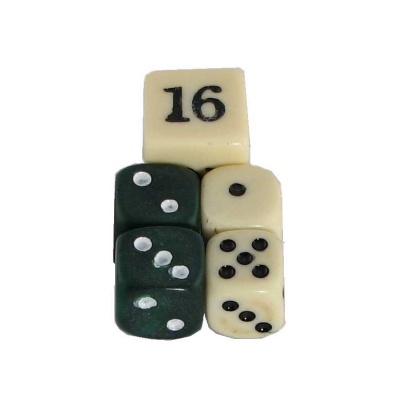 Green and Ivory Small Backgammon Dice Set