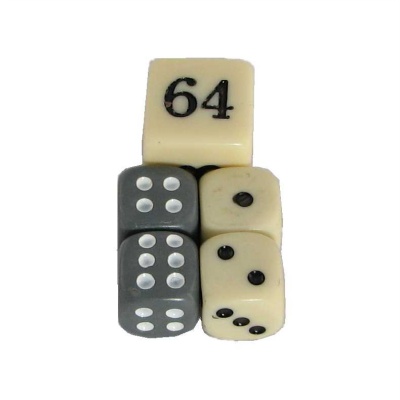 Gray and Ivory Small Backgammon Dice Set