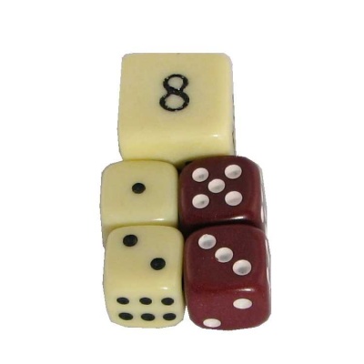 Burgandy and Ivory Small Backgammon Dice Set