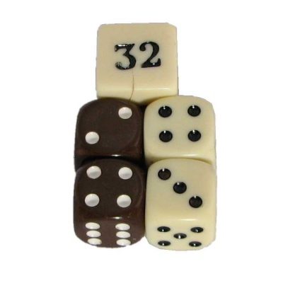 Brown and Ivory Standard Backgammon Dice Set