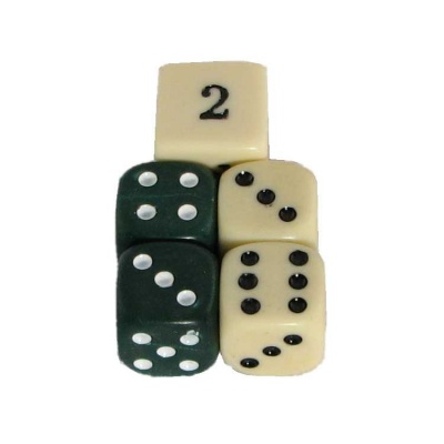 Green and Ivory Standard Backgammon Dice Set