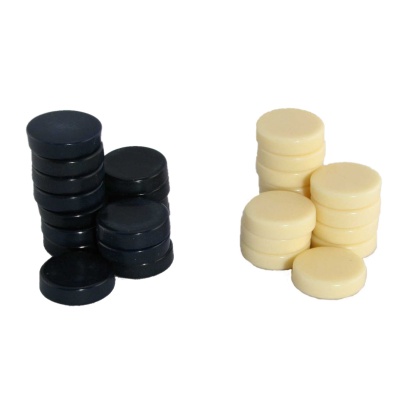 7/8'' Navy and Ivory Backgammon Checkers