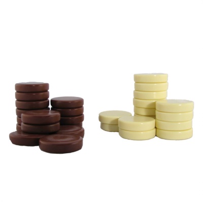 1 1/4'' Brown and Ivory Backgammon Checkers
