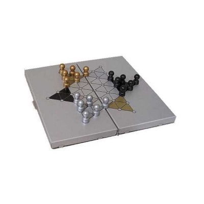 6 1/2'' Aluminum Magnetic Chinese Checker Set