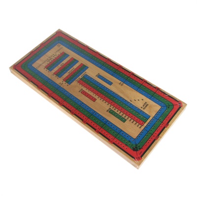 Large Color 3-Track Cribbage Board